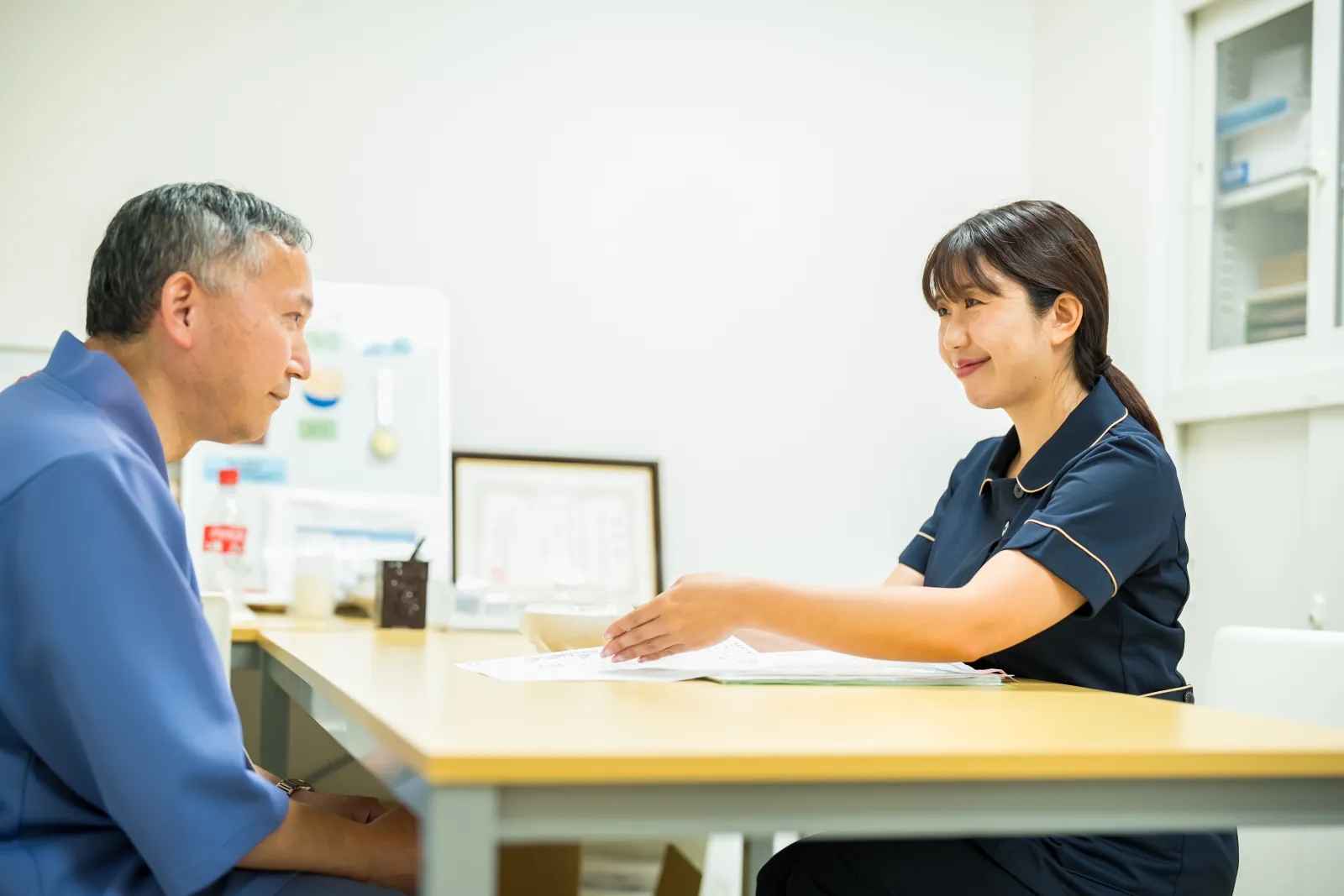 保健師による面談・保健指導の様子